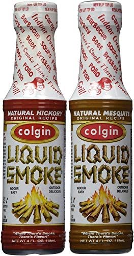 Colgin Hickory & Mesquite Liquid Smoke (4 oz each) Bundle for Home Cooks & BBQ Enthusiasts - Ideal Liquid Smoke for Cooking - Bold Texas Smokehouse Flavor for Meats, Sauces, & Sides (2 pack)