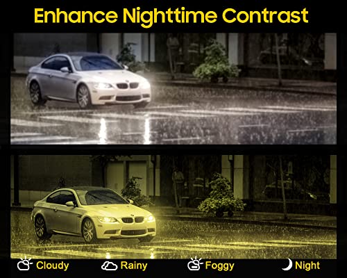 TJUTR Women's Night-Vision Glasses for Driving, Polarized Yellow Lens Reduce Glare Safety Nighttime UV Protection3