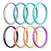 Egnaro Silicone Wedding Rings - 7 Rings Pack - Design For Women Size 4 - 8 , Glitter Pink,Glitter Green ,Glitter Black ,Black , Light Grey,Rose Red , Green (3.5-4(15.3mm))
