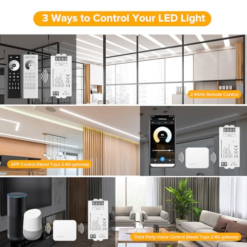 Kit contrôleur LED FCOB 2.4G RF avec télécommande pour ruban monochrome 3528 SEZO - 5