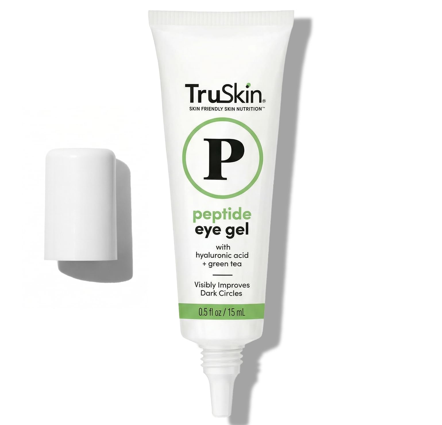 Peptide Eye Cream Gel for Dark Circles & Fine Lines - Under Eye Gel with Green Tea & Hyaluronic Acid - Hydrating, Smoothing & Brightening Eye Care for Tired Eyes - 0.5 fl oz