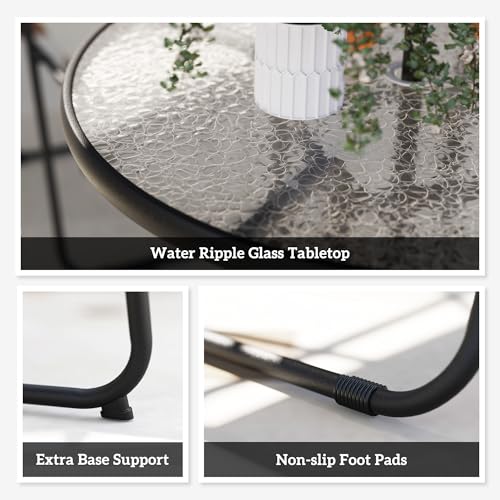 Outsunny 6 Pieces Patio Dining Set for 4, Outdoor Patio Set with Umbrella, Folding Chairs and Glass Table, Patio Furniture Dining Table Set for Garden Backyard Deck, Grey - Image 7