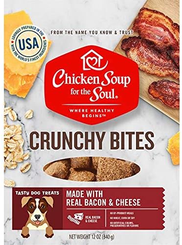 Chicken Soup 418477 12 oz Crunchy Bites Bacon & Cheese Biscuit Dog Treats Food