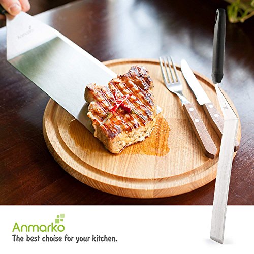 Anmarko Griddle Spatula Set - Stainless Steel Metal Spatula and Griddle Scraper - Heavy Spatula Griddle Accessories Great for Cast Iron Griddle BBQ Flat Top Grill - Commercial Grade