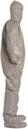 DuPont Tychem F 6000 Coveralls; Attached Boots, Hooded, X-Large