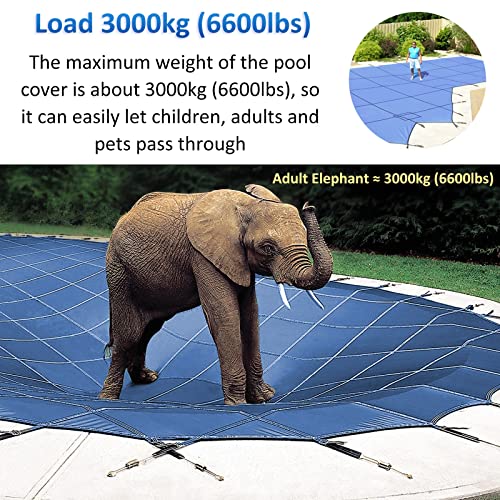 Couverture de sécurité en maille pour piscine lors de l'hivernage du jardin