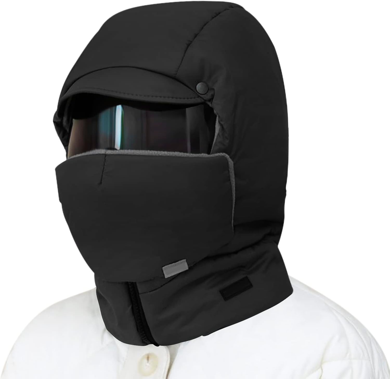 4 in 1 Ski Trapper Hat with Hooded Windproof Face Mask Thermal Plush Fleece Lined Trapper Hat Ski Cap - Image 3