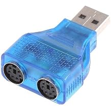 Sanoxy USB-to-PS2 PS/2 Mouse Keyboard-Converter Dual Adapter/Splitter with Built-in chip