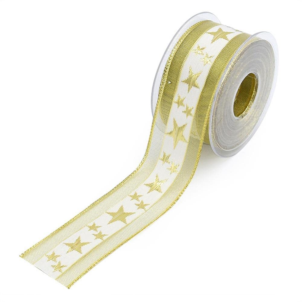 Świąteczna wstążka, świąteczna wstążka rypsowa, Wstążka z brązującym nadrukiem do pakowania prezentów/cukierków/bukietów Dekoracja imprezowa DIY (10m) (Kolor: #3) (Kolor: #1)
