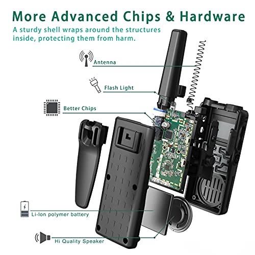 Samcom Two Way Radio Frs Long Range Walkie Talkies With 22 Channels Radios Walkie Talkies With Vox Noaa 1250Mah Rechargeable For Travel Camping (Black, 6 Pack) #TOP3