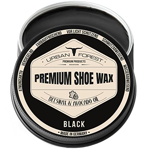 URBAN FOREST Schuhcreme Schuhwachs Schwarz mit Bienenwachs & Avocado-Öl...