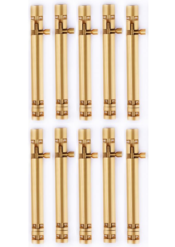 Image of Premium Heavy Aluminium 8 Inch Tower Bolt | Door Stopper | Door Lock Latch for Home, Office Doors,Main Doors,Windows | kundi | chitakni | Chitkini(Gold Finish)(Pack of 10)