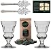 Premium Absinthe Spoons Glasses Set | 2x Absinthe Glasses | 2x Absinthe Spoons | 1x Absinthe Sugar Cubes | 1x Drinking instructions card for the Absinthe ritual