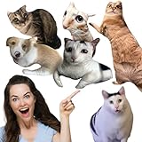 Overket Custom Ugly Pet Pillow, Personalized Cat or Dog Shape Pillow with Photo, Double-Sided Print, Custom Pillow Gift for Pet Lovers Friends Family, Christmas White Elephant Exchange Gifts Idea