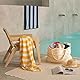 Möve Beach Blockstreifen Strandtuch 80 x 200 cm aus 100% Baumwolle, Ruby/Coral