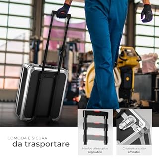 tectake® 1200 Set di Attrezzi Trolley, Valigia Alluminio, Porta utensili, Portautensili, Cassetta, Valigetta da Lavoro, Attrezzi da Lavoro, Trolley Porta Attrezzo