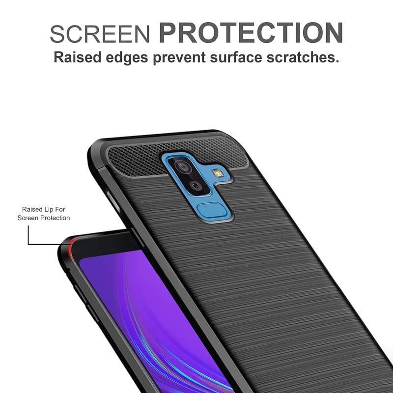 Image of Hybrid Carbon Fiber Back Case for Samsung Galaxy J8 2018 (Black)