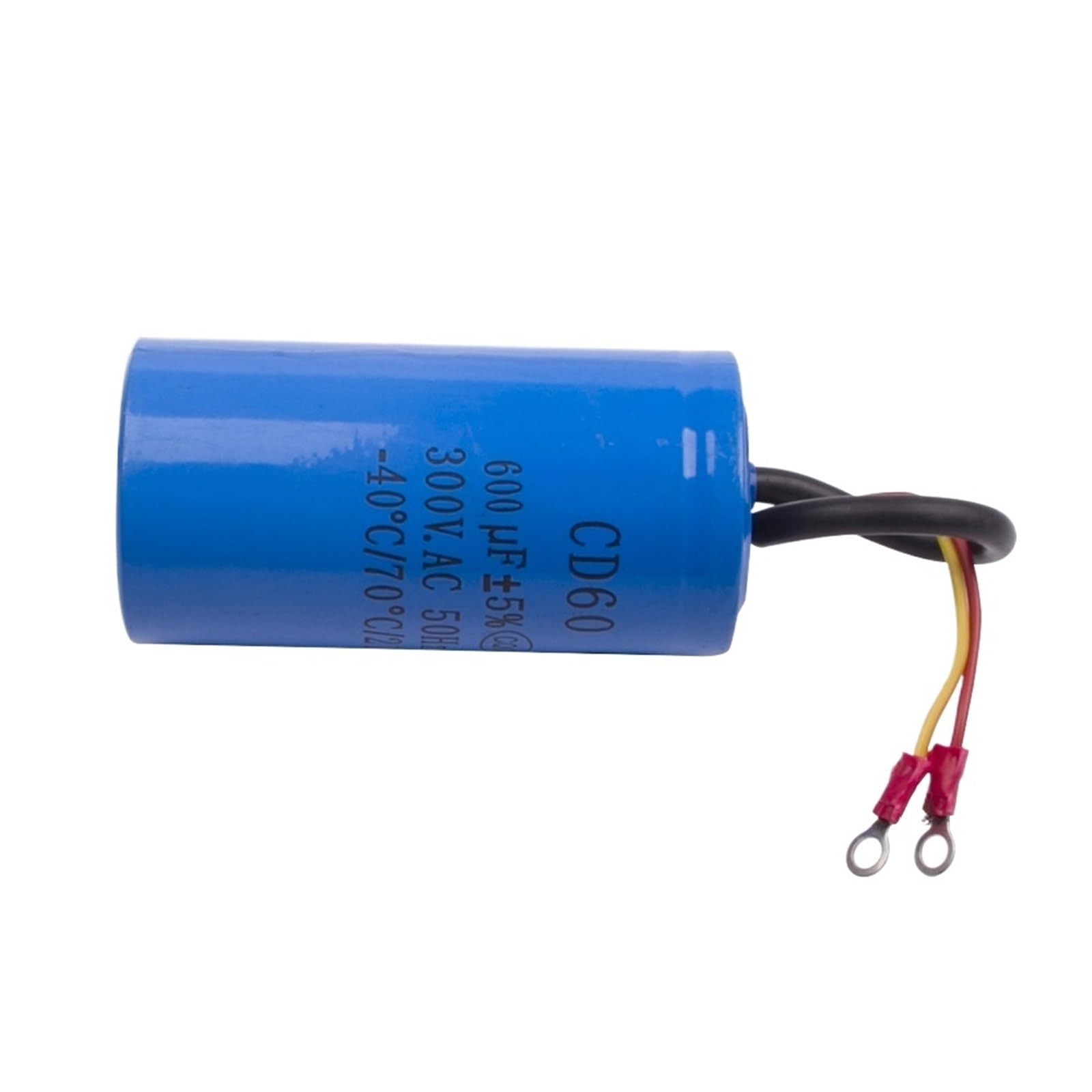 Condensador de arranque CA CD60 600uF 300 V para compresores de aire pesados para motor eléctrico amarillo rojo dos cables