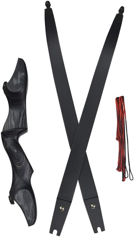 ZSHJGJR Archery 60 Inch Takedown Recurve Bow ILF Bow Riser 30lbs-60lbs Right Handed Traditional Bow Hunting Longbow Adult and Beginner Bow Target Practice Longbow