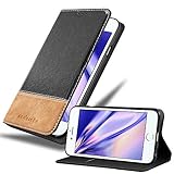 Cadorabo Book Case Compatible with Apple iPhone 6 / iPhone 6S in Black Brown - with Magnetic Closure, Stand Function and Card Slot - Wallet Etui Cover Pouch PU Leather Flip