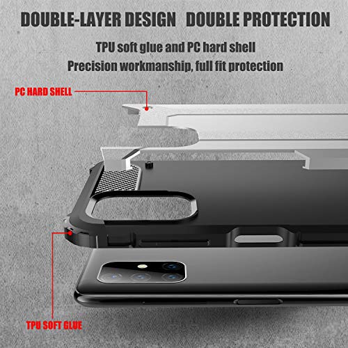 UKDANDANWEI Capa para Samsung Galaxy M51, Capa protetora híbrida robusta de camada dupla à prova de