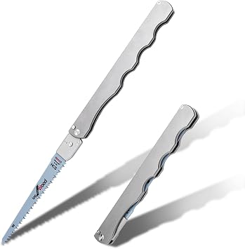 Titanium Folding Hand Saw, 13 Inch Camping Saw Heavy Duty High Carbon Steel Blade for Wood Cutting, Tree Trimming and Gardening