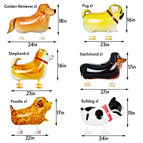 6Pcs Walking Dog Balloon Walking Animal Balloons Puppy Dog, Pet Dog Balloon My Own Pet Balloons For Pug, Lets Pawty Birthday Party Supplies, Puppy, Dog Theme Party Decoration #TOP1
