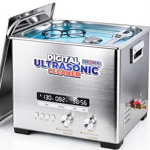 15L Digital Ultrasonic Cleaner Machine with Basket, 360W Ultrasound Jewelry Cleaner with 3 Presets, 99Min Timer & 176°F, 40kHz Stainless Steel Industrial Ultra Sonic Cleaner for Carburetor, Parts, Lab