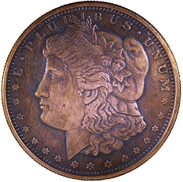 1 oz .999 Pure Copper Round/Challenge Coin w/Black Patina Morgan Dollar