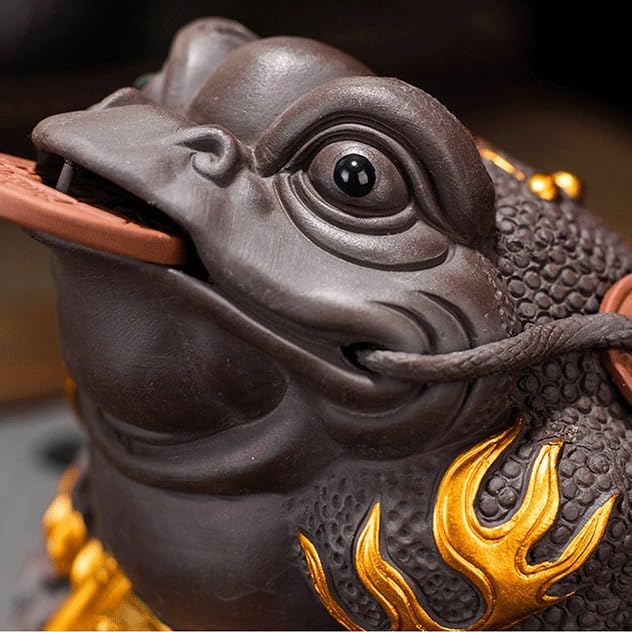 Crapaud de sable violet animal de bureau pour plateau à thé
