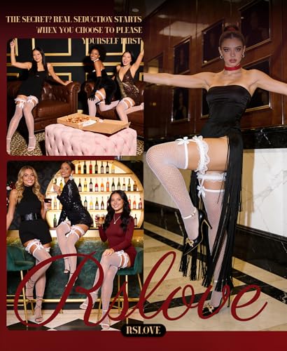 Image of RSLOVE Women Fishnet Stockings Sexy Thigh High Pantyhose Women Tight Hosiery