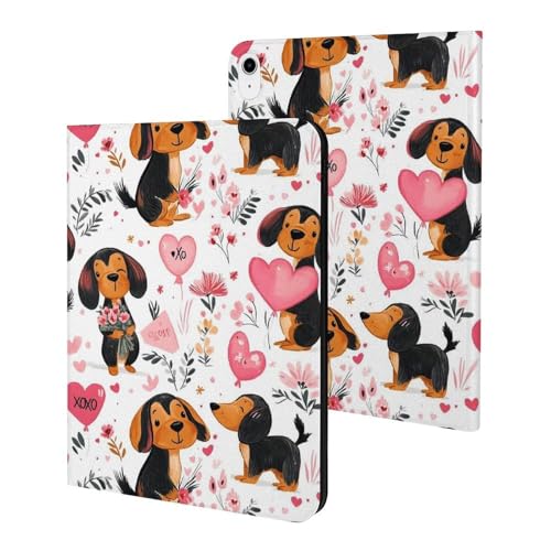 Housse iPad 10e génération antichoc motif chien mignon Protection rabat veille automatique