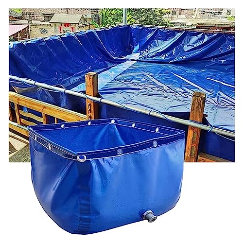 Bassin à poissons temporaire en toile PVC et acier de 1000L