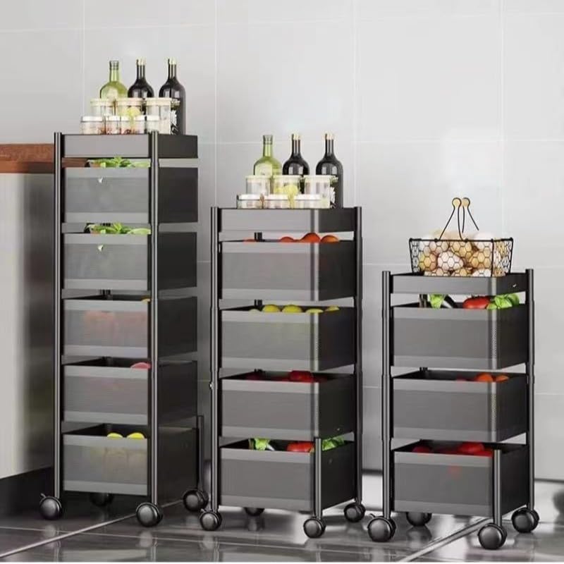 Zxyler キッチンワゴン 60kg 耐荷重ローリングカート キャスター付き