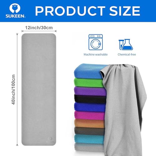 Image of KUEN [4 Pack] Cooling Towel (40 inchx12 inch), Ice Towel, Soft Breathable Chilly Towel, Microfiber Towel for Yoga, Sport, Running, Gym, Workout,Camping, Fitness, Workout & More Activities