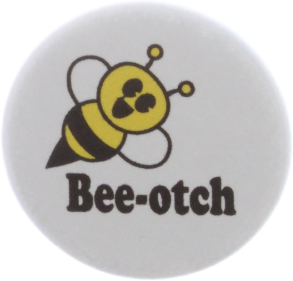 A&T Designs - Bee-otch Bee Bitch 1.25" Pinback Button Pin Funny Humor Cute Emo