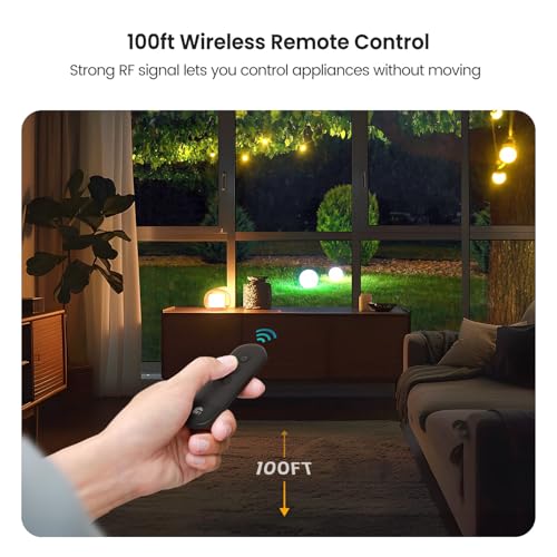 TREATLIFE-Outdoor-Wireless-Remote-Control-Outlet-2-in-1-Individual-Control-Sockets-IP64-Weather-Resistant-Electrical-Outlet-Switch-Heavy-Duty-3-Prong-Plug-Max-Power-1800W-Battery-Included