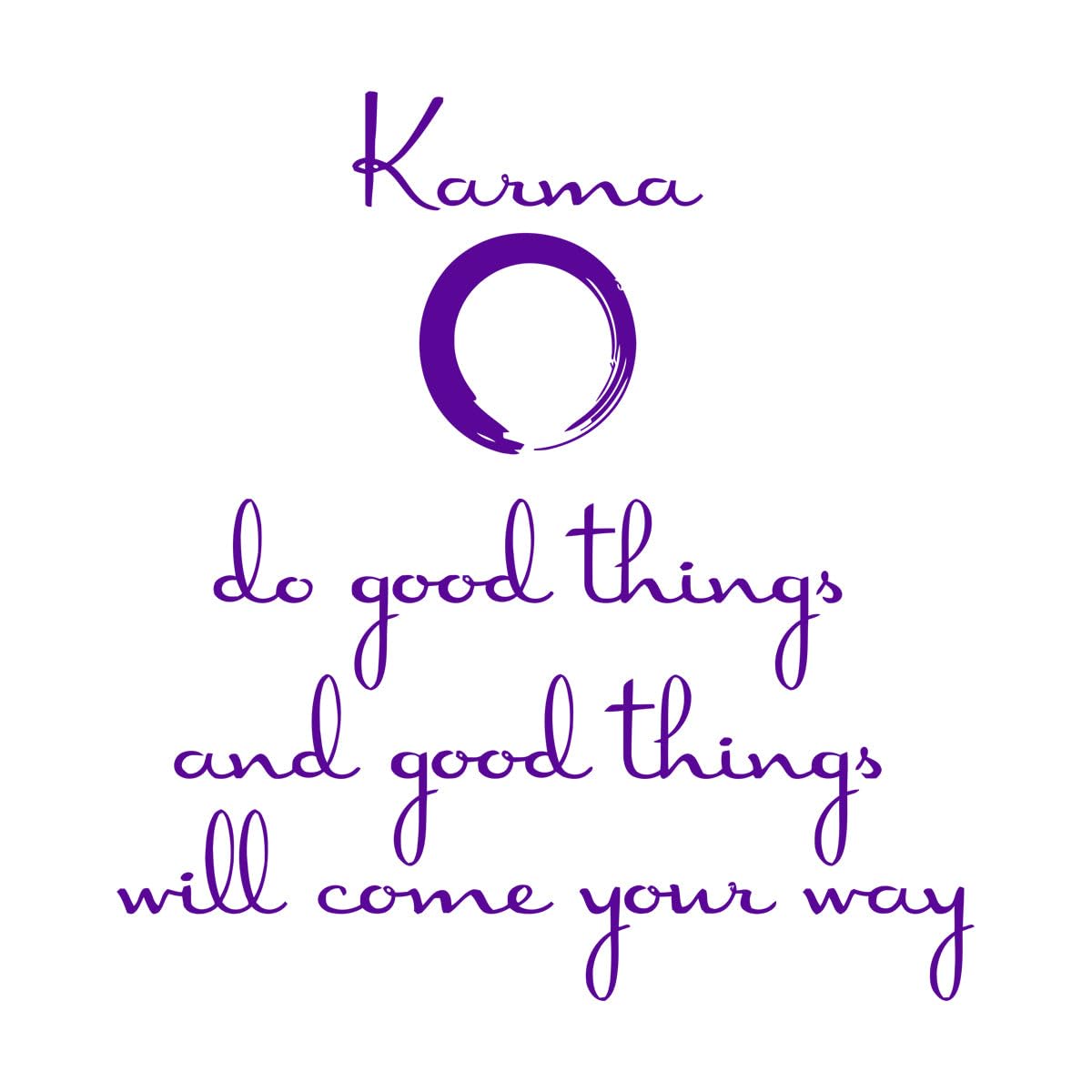 Karma Buddhism Do Good Thing Wall Sticker Bedroom Living Room Circle Zen Meditation Inspirational Quote Wall Decal Vinyl Small - 53x56cm