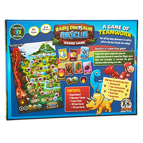 Jumping High Five Games Baby Dinosaur Rescue Board Game! Cooperative Dinosaur Game For Kids Ages 4 To 8 - Children Learn New Skills While Having Fun - Great Family Game #TOP5