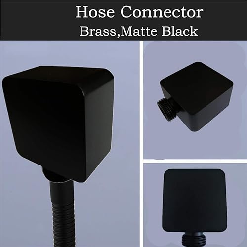 Miniatura 3 de XHALERY Shower System, Wall Mounted Brass Black Shower Set Bathroom with 8-12" Square Rainfall Shower Head and Diverter Mixer Handheld Spray Set,