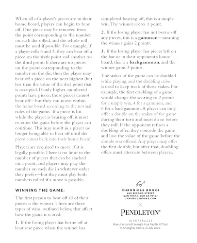 Juego de mesa Backgammon patrón Pendleton para viaje miniatura 6