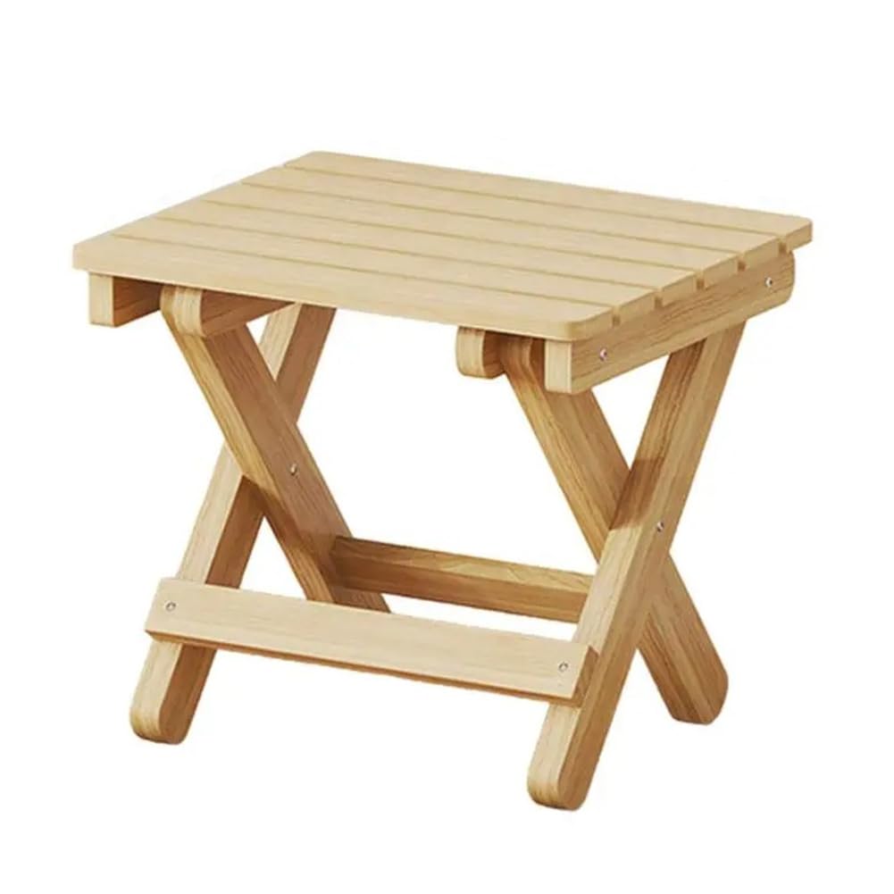 BOFRHME Small Folding Stool Portable Wooden Stool Chair Lightweights Fold-Up Step Stool Folding Foot Rest for Outdoor 28x26x22cm
