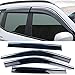 IKON MOTORSPORTS, Window Visor Compatible with 2017-2025 Jeep Compass MP, Injection Polycarbonate with Chrome Trim Window Visor Rain Guard Shade 4PC, 2018 2019 2020 2021 2022