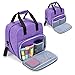 Yarwo Serger Machine Carrying Case with Bottom Wooden Board, Universal Overlock Sewing Machine Tote Bag Compatible with Most Standard Singer, Brother Serger Machine, Purple (Patent Pending)