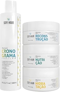 Kit Cronograma Capilar Completo Sofi Hair - Hidratação, Reconstrução e Nutrição