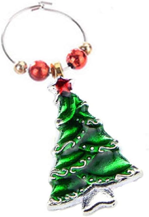 20 Pcs Assorted Enamel Charm Pendant Silver Plated Christmas Tree Snowflake Garland Bell Dainty Dangle Crafting Accessories Decorations for Necklace Bracelet Ankle Earring Jewelry DIY Making