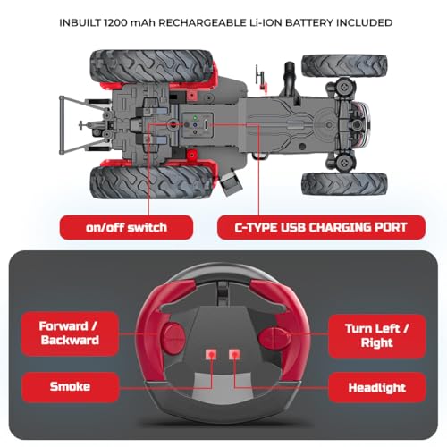 Image of Mahindra NOVO RC Tractor Toy for Kids | Remote Controlled Truck | Type-C USB Rechargeable | Original Licensed Model Vehicle | Gift for Boys & Girls 3+ Years
