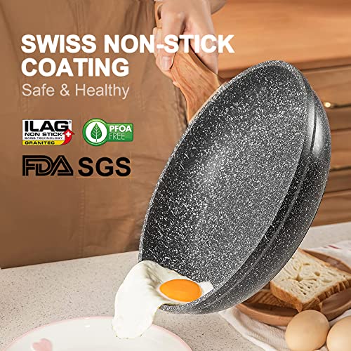 HOHAOO Padella antiaderente, 28 cm, a induzione