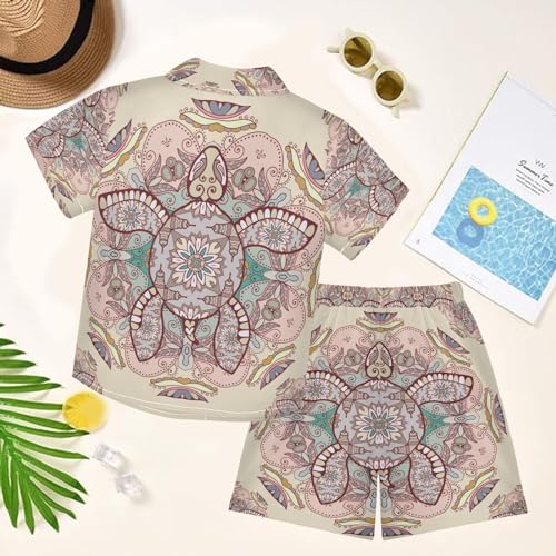 Image of visesunny Little Boys Short Sleeve T-Shirt Beach Shirts for Kids Casual Shorts Set Summer Clothes Outfits
