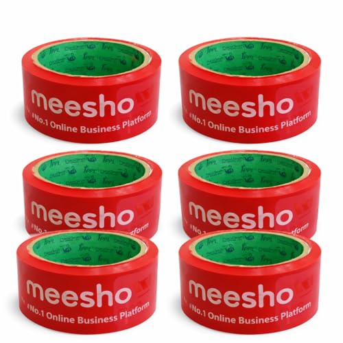 Image of Meesho Packing Tape 65 Meter x 48 mm 2 Inch Printed BOPP Packing | JPPL Meesho Packing Tape 65 Meter x 48 mm 2 Inch Printed BOPP Packing Material for E-Commerce Shipping and Small